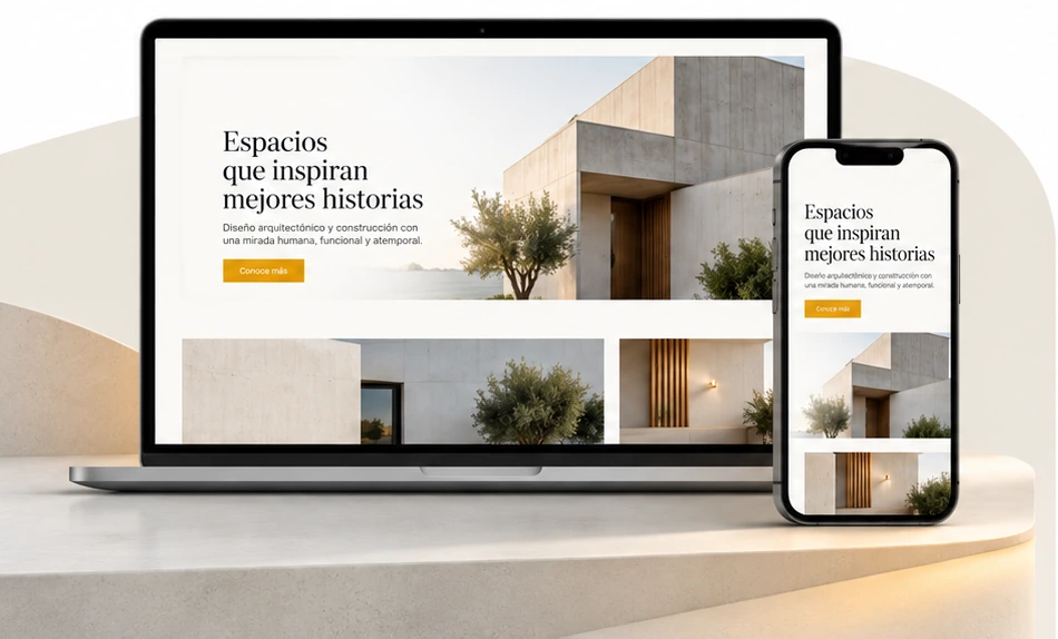 Ejemplo ilustrativo de un mismo sitio web presentado en un computador y un celular